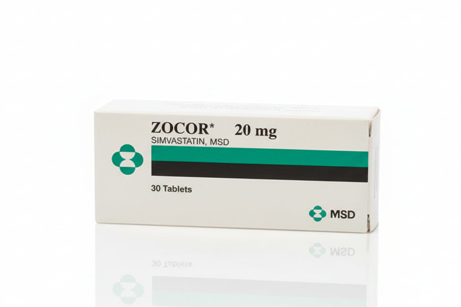 Zocor 20 mg 30 tablets simvastatin cholesterol lowering statin medication