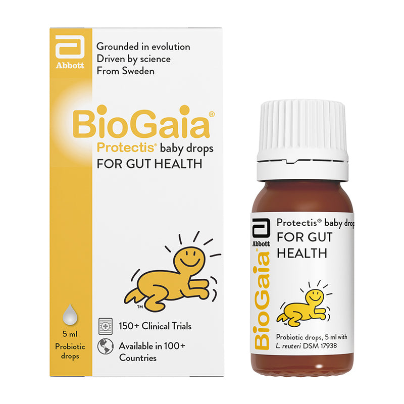 BioGaia Protectis Baby Drops – probiotic supplement for infants to relieve colic, gas, and boost immunity – 5ml bottle available at HealthBoutiqueJO.com