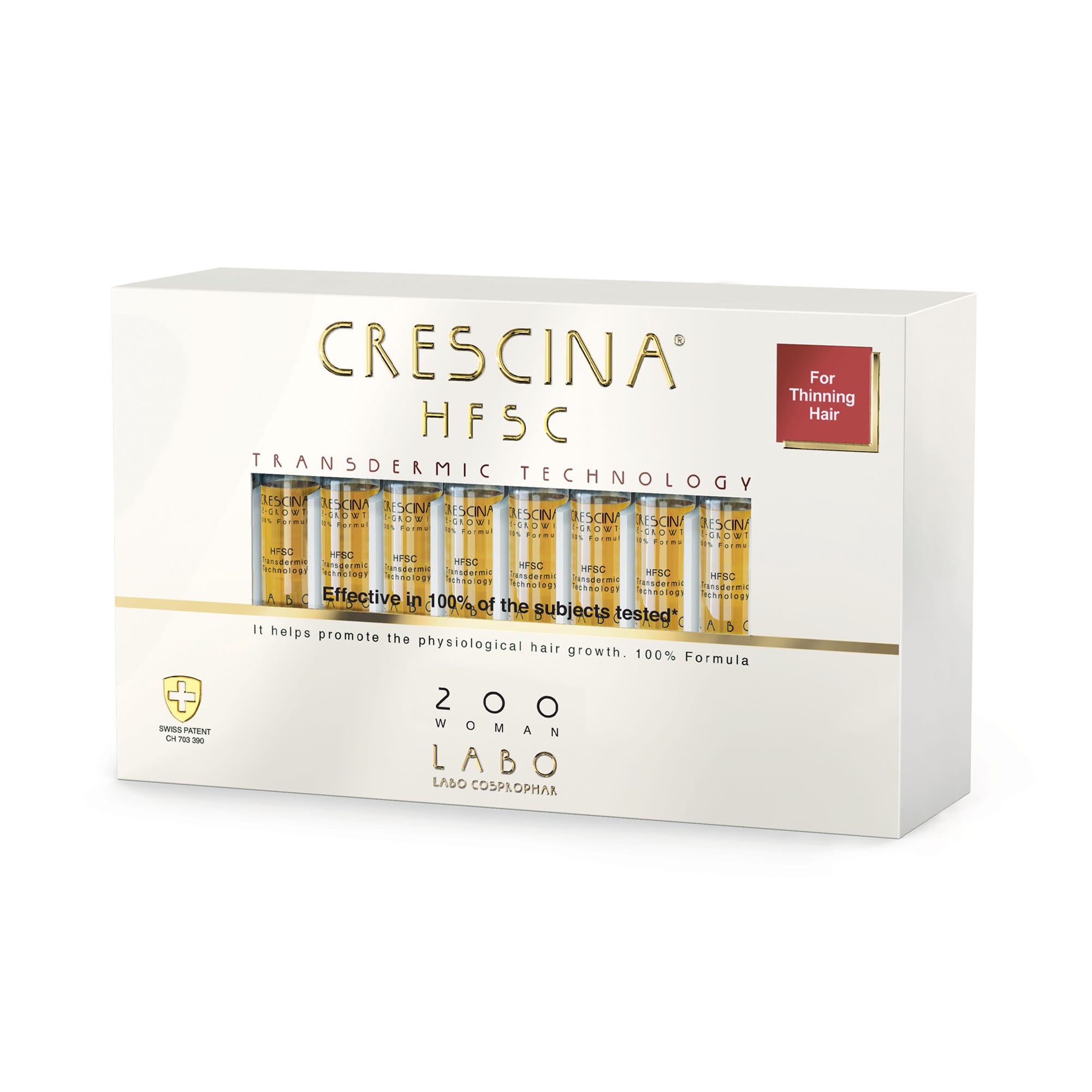 Crescina HFSC 200 for Women – 20 Hair Regrowth Vials (3.5ml) – Treatment for early-stage female hair thinning | health boutique Jordan
