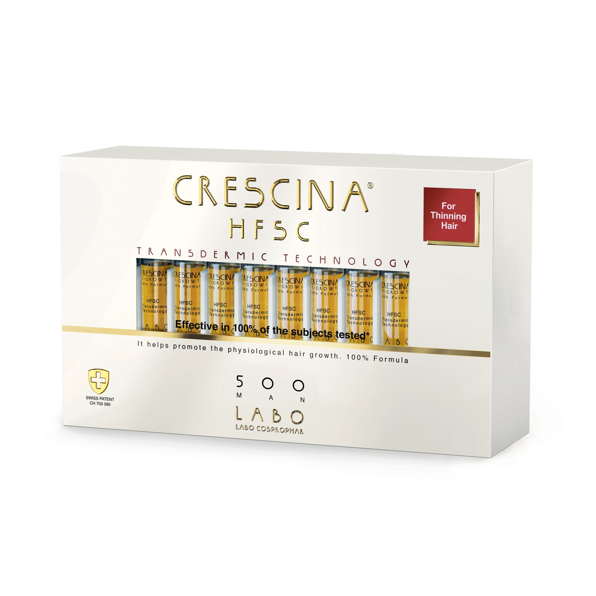 Crescina HFSC 500 for Men – 20 Hair Regrowth Vials (3.5ml) – Moderate hair thinning treatment | health boutique Jordan