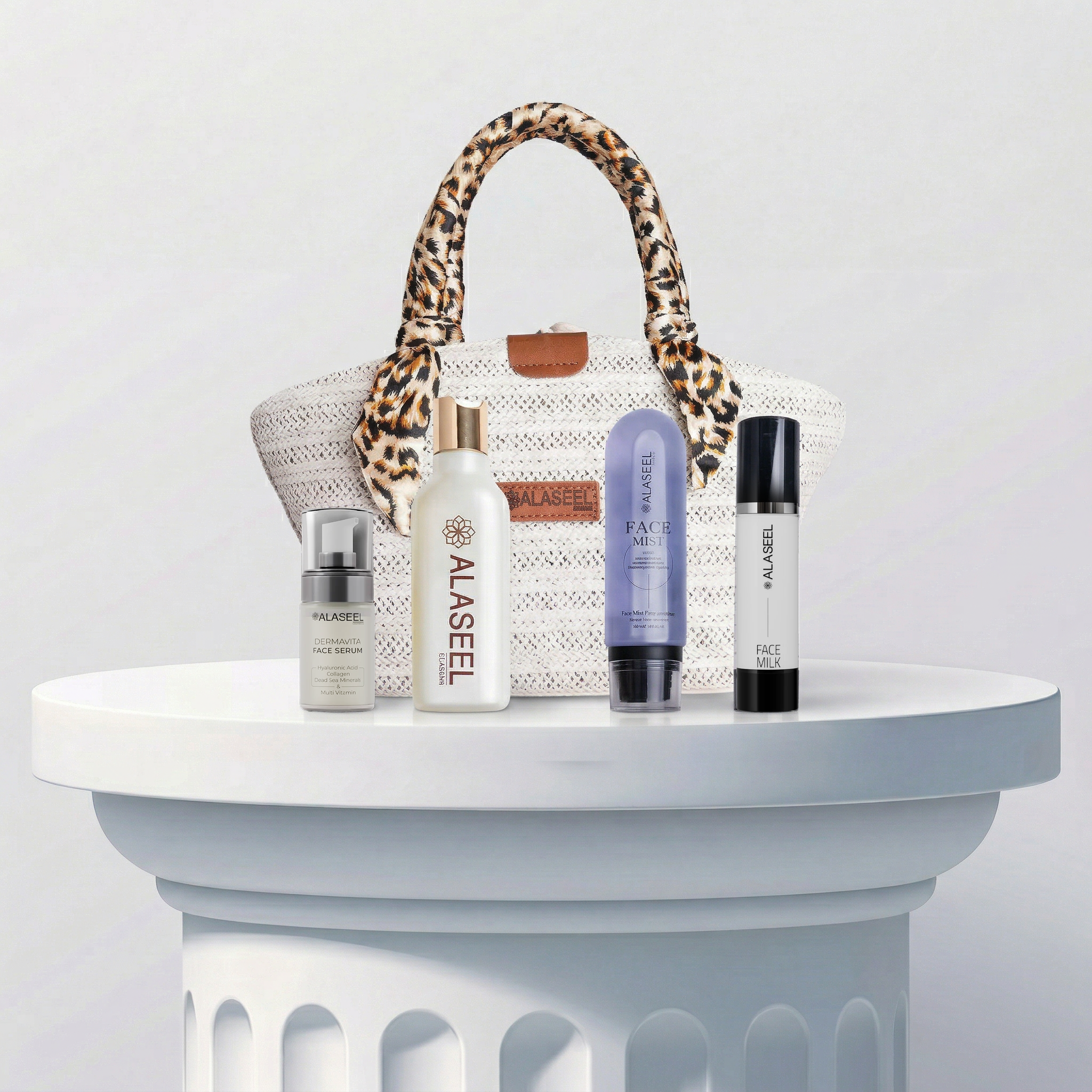 Alaseel Brand Premium Beauty Care Essentials Travel Bag Set - شنطة العناية بجمالك الفاخرة من الأصيل