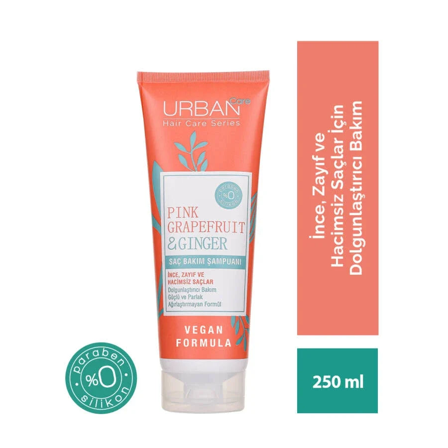 Urban Care Pink Grapefruit & Ginger Energizing Shampoo 250ml for Revitalized Hair