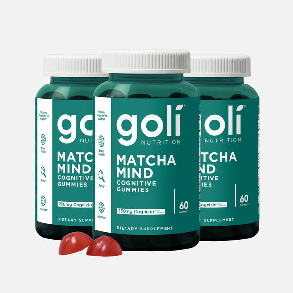 Goli Matcha Mind Gummies 60 – vegan matcha green tea gummies with L-theanine for focus and energy, available at HealthBoutiqueJo.com with fast delivery