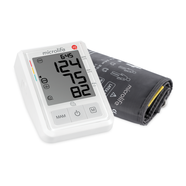 Microlife Jordan BP B3 AFIB upper-arm automatic blood pressure monitor with AF detection and IHB technology, suitable for home use in Jordan and Gulf.