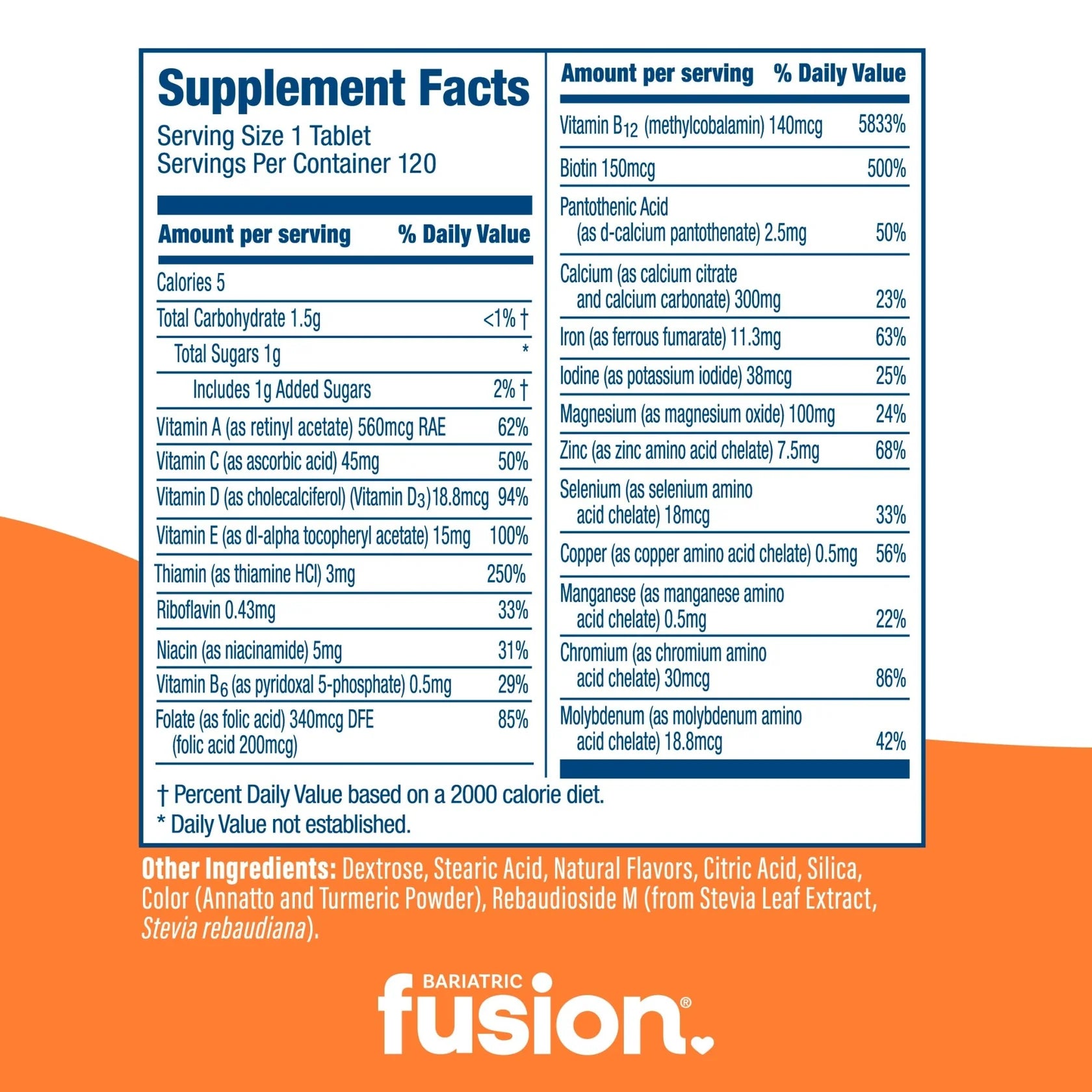 Bariatric Fusion Orange Cream Multivitamin 120 Chews -the health boutique