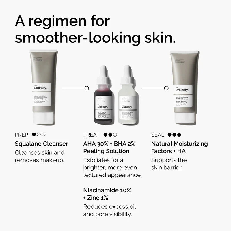 The Ordinary AHA 30% + BHA 2% Exfoliating Peeling Solution – professional-grade exfoliant for glowing, smooth skin, available at HealthBoutiqueJo.com with fast delivery.