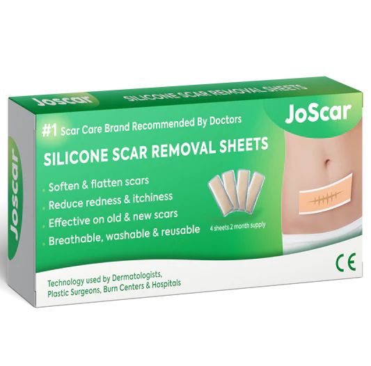 Jovital JoScar Silicone Scar Removal Sheets - 4 Pack, 15cm Medical Grade Scar Treatment Strips