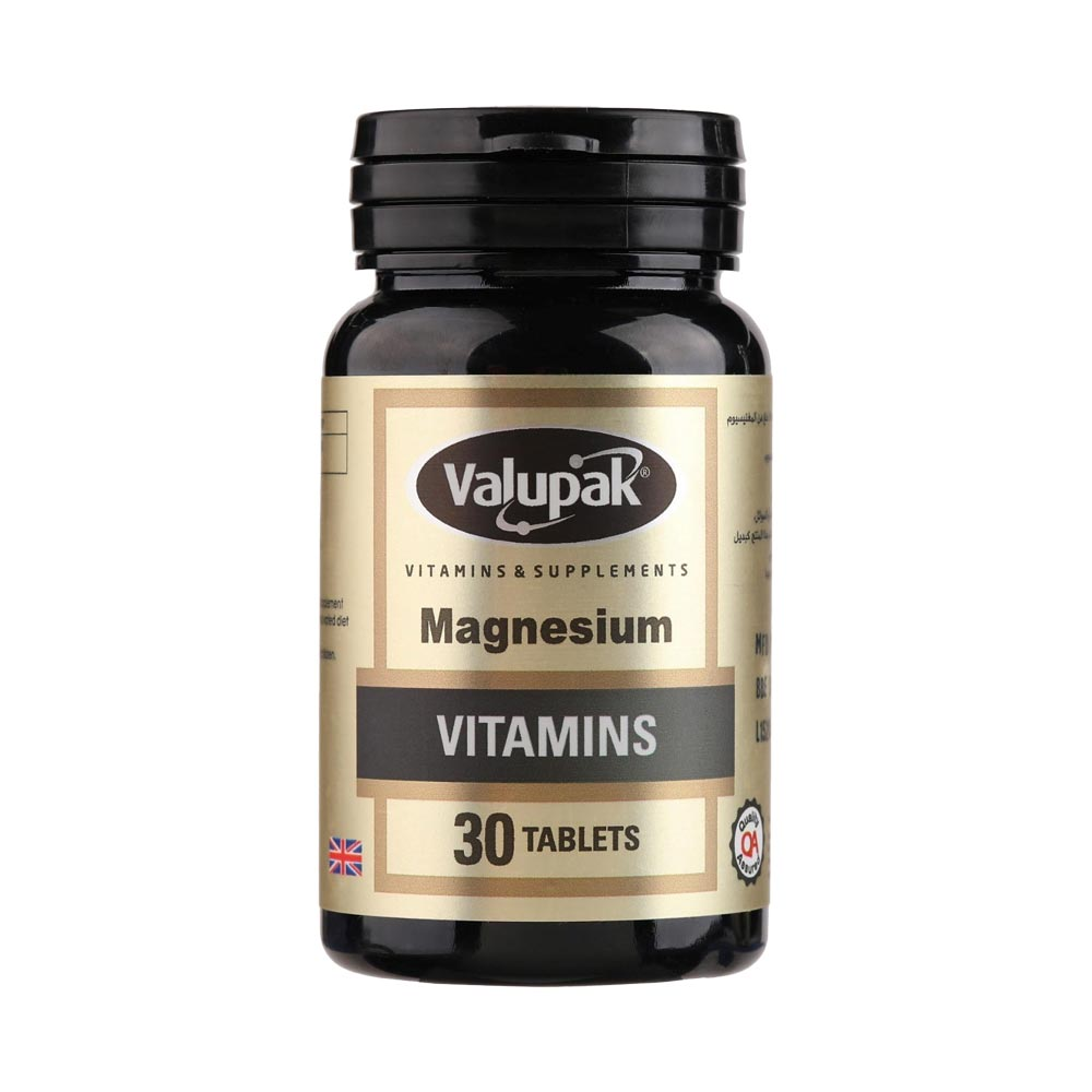Valupak Magnesium 187.5mg High Strength Mineral Supplement - 30 Tablets