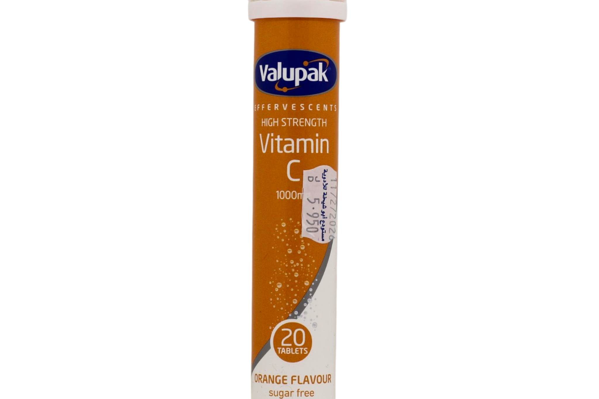 Valupak Vitamin C 1000mg Effervescent Tablets - Orange Flavor (20 Count) Immune Support Supplement