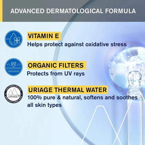 Uriage Bariésun Dry Mist SPF50+ 200ml – invisible, high-protection dry sun spray for face and body, enriched with Uriage Thermal Water, available at HealthBoutiqueJo.com