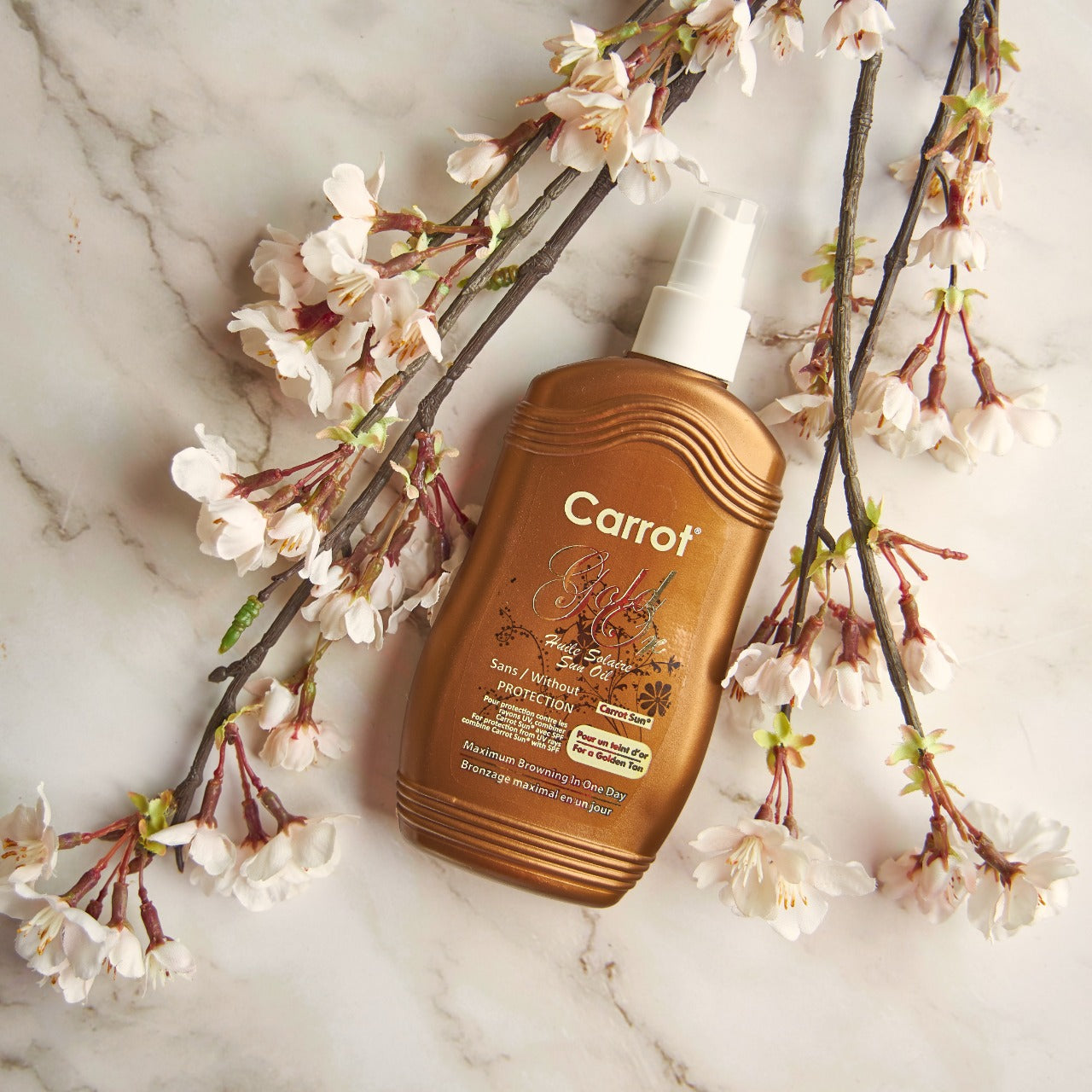 Carrot Sun Tanning Gold Oil Spray moisturizing tanning oil with carrot oil Health Boutique