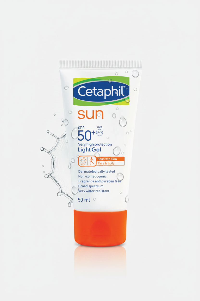 Cetaphil Sun Light Gel SPF 50+ 50ml lightweight sunscreen Health Boutique