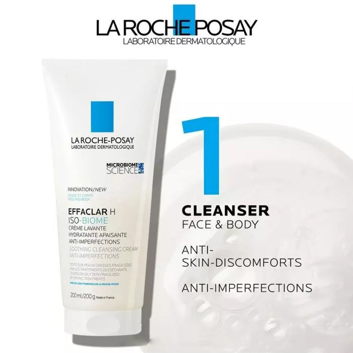 La Roche-Posay Effaclar H Isobiome cleansing cream 200ml acne prone sensitive skin cleanser Health Boutique