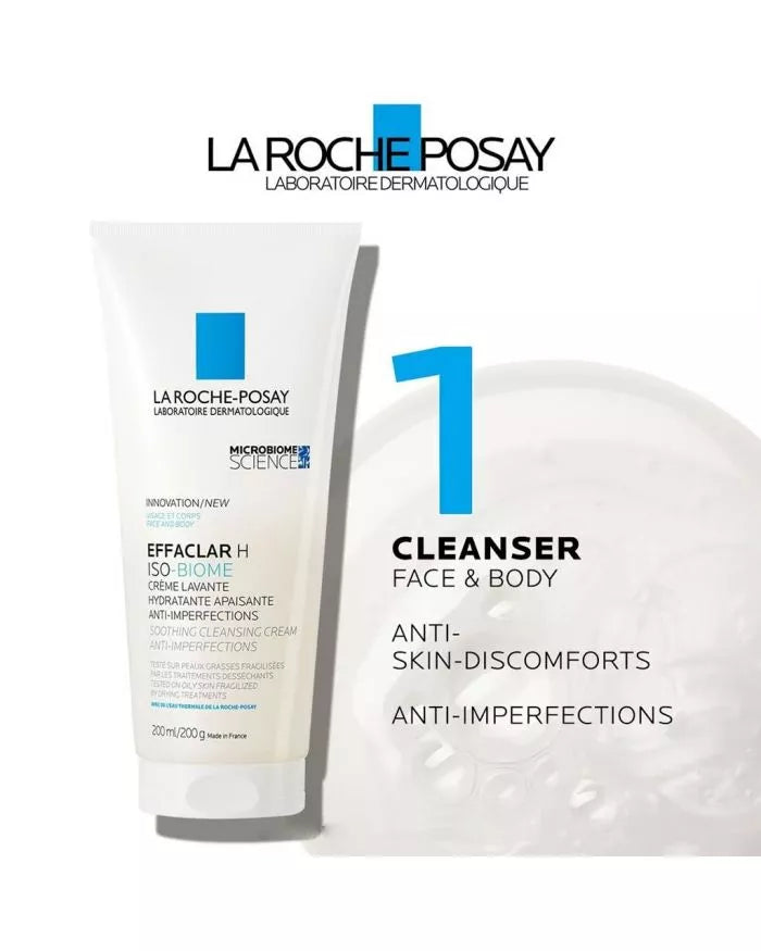 La Roche-Posay Effaclar H Isobiome cleansing cream 200ml acne prone sensitive skin cleanser Health Boutique
