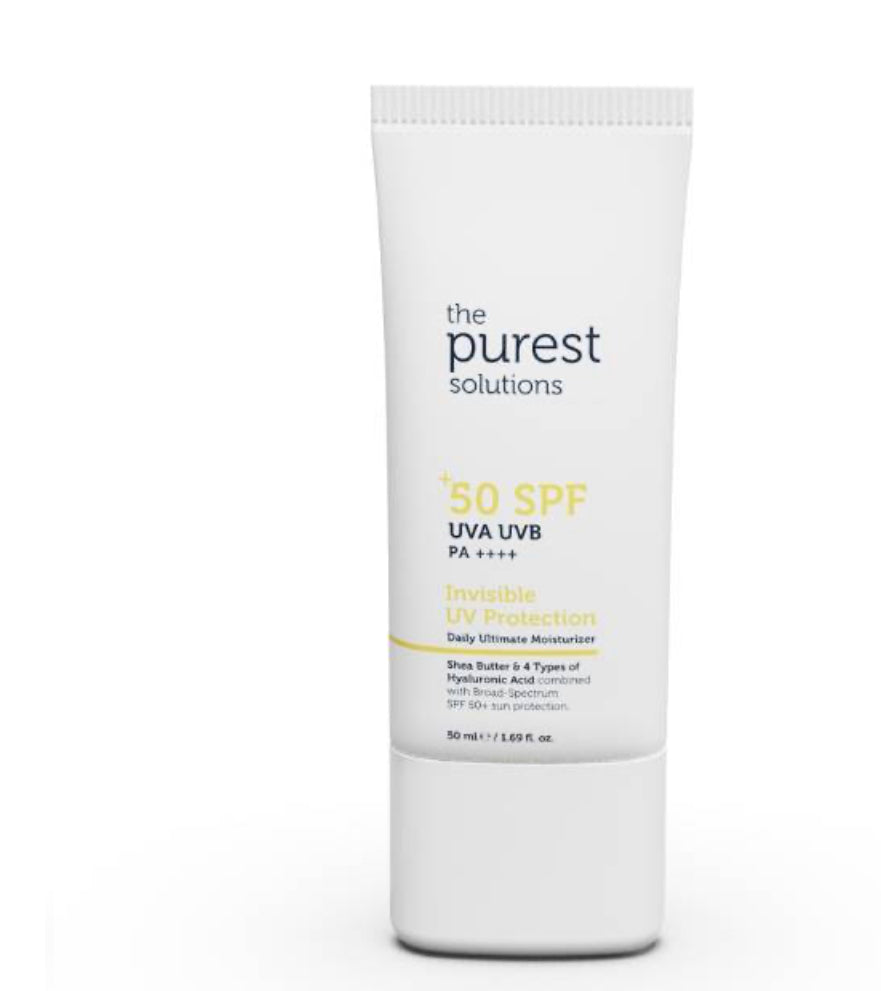 The Purest Solutions Invisible UV Protection Daily Ultimate Moisturizer SPF50+ hydrating facial sunscreen 50ml Health Boutique