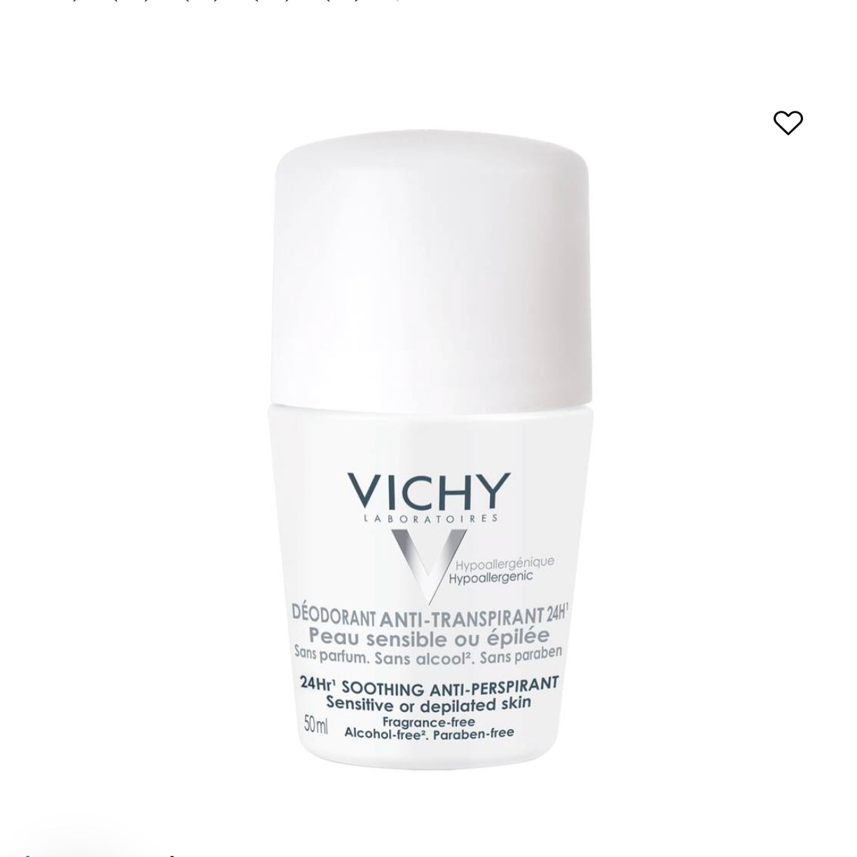 Vichy Sensitive Skin 24H Roll On Deodorant Perlite Zinc Gluconate Allantoin 50ml Health Boutique