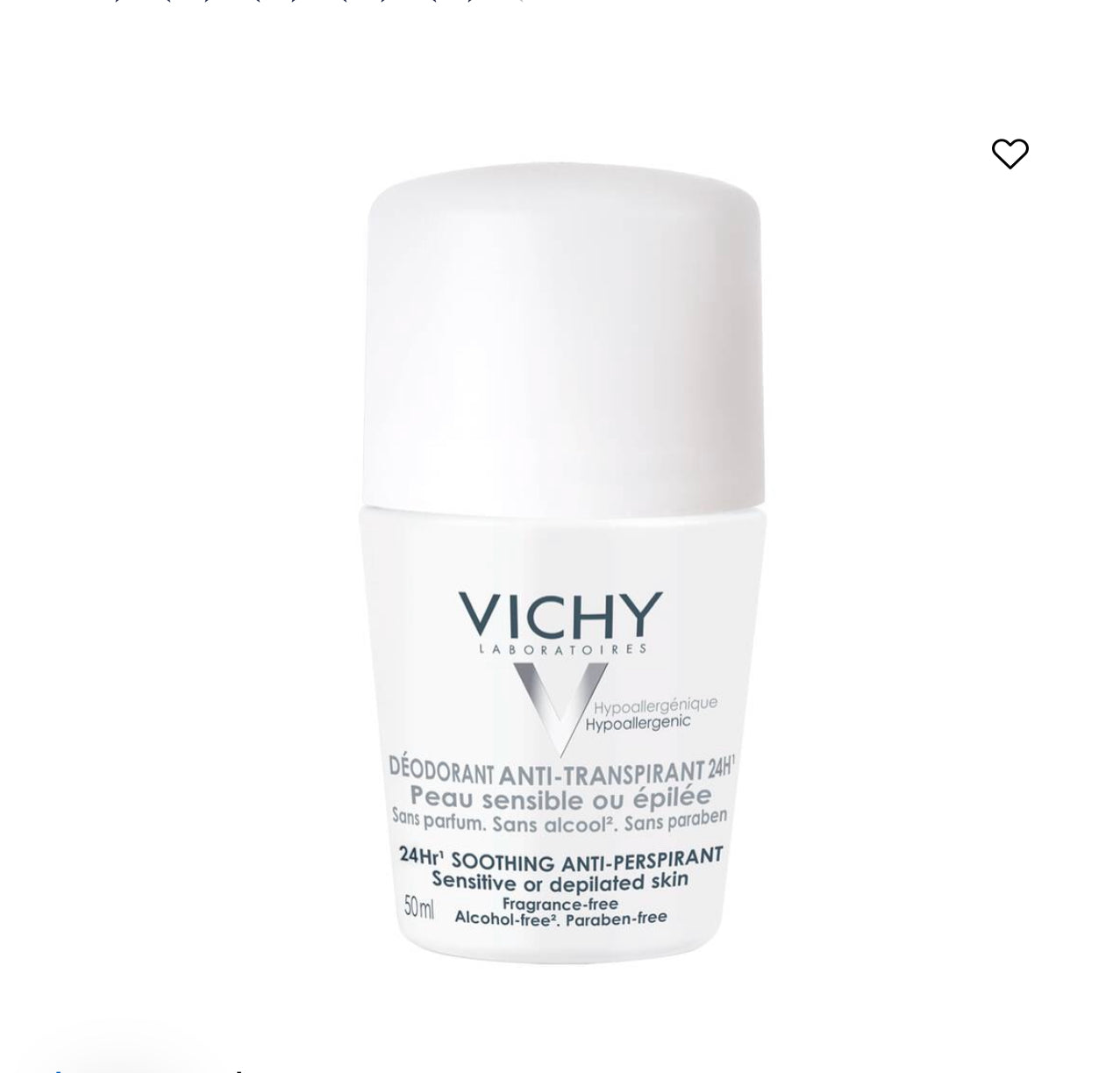 Vichy Sensitive Skin 24H Roll On Deodorant Perlite Zinc Gluconate Allantoin 50ml Health Boutique