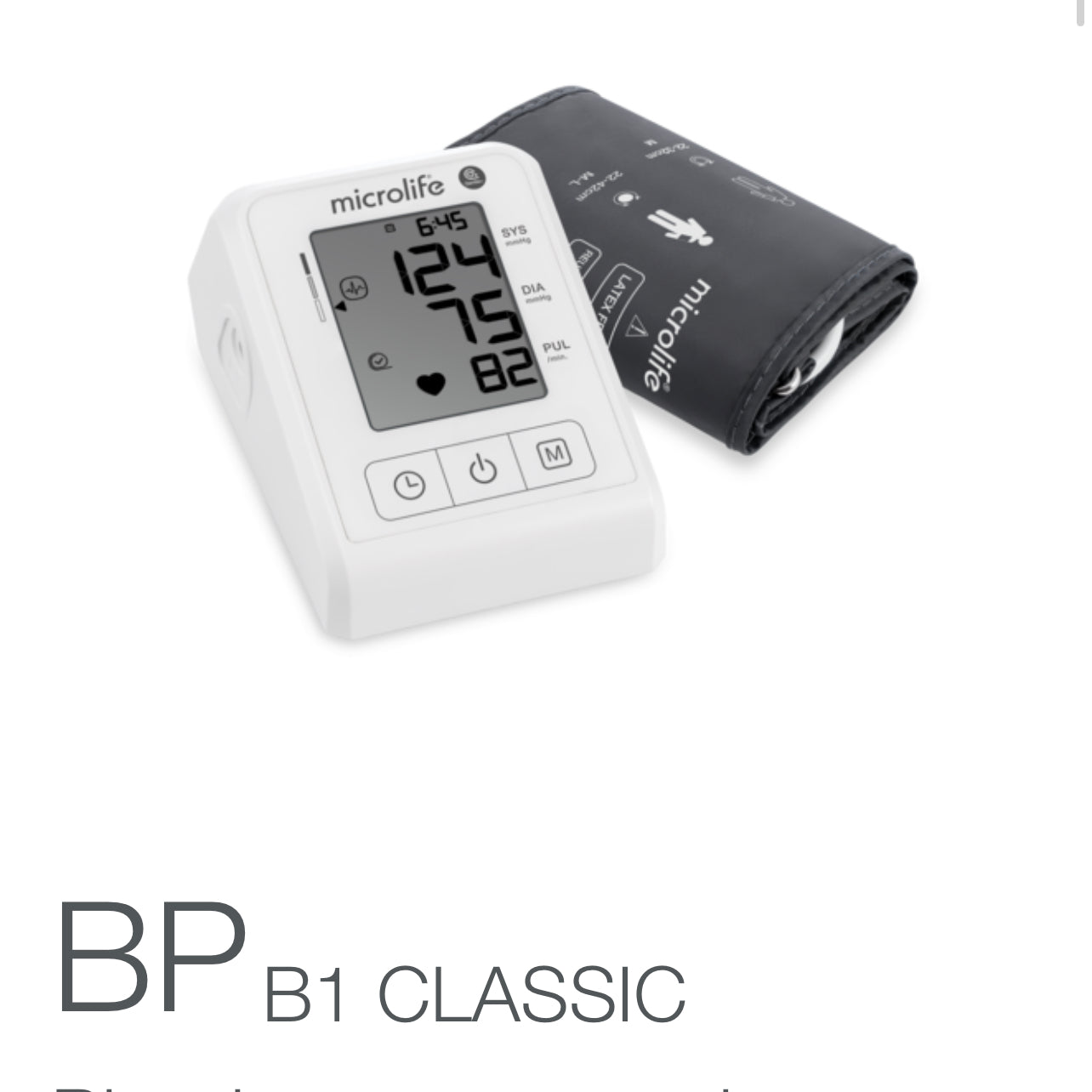 MICROLIFE B1 CLASSIC Blood Pressure Monitor - the health boutique