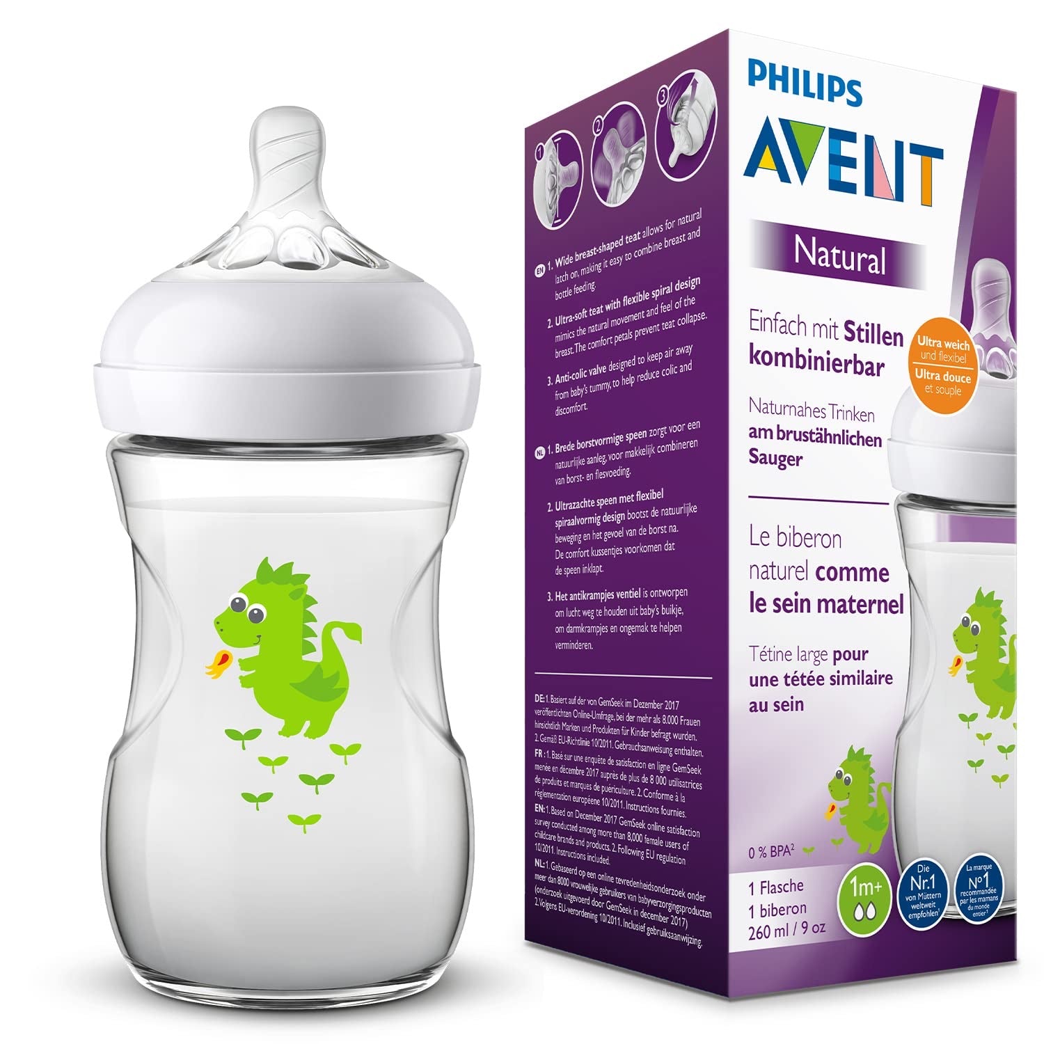 AVENT260 ml NATURAL FEEDING BOTTLES