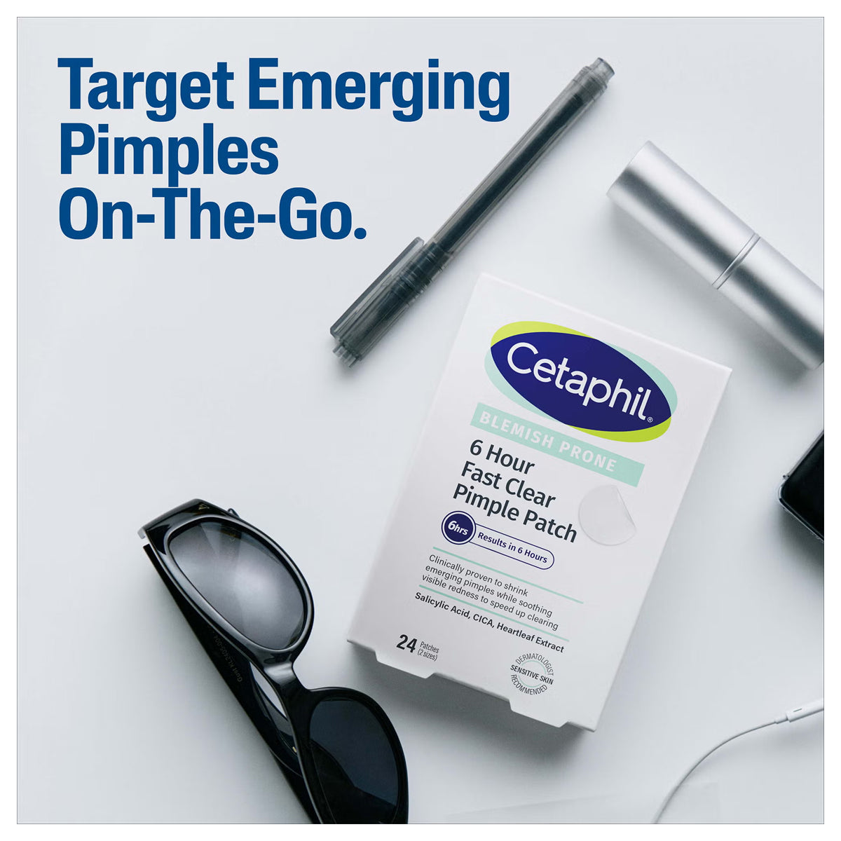 Cetaphil Gentle Clear Hydrocolloid Pimple Patches for Acne Treatment - 24 Count