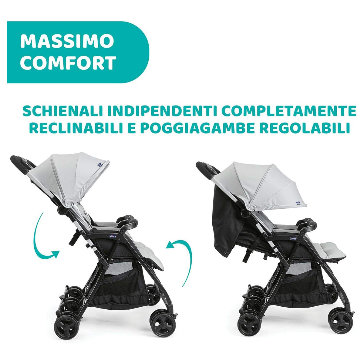 Chicco Ohlal Twin Stroller Silver Cat