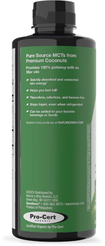 Nature’s Way Organic MCT Oil 480 ml – Coconut-Derived C8 & C10 MCT Oil Nature’s Way Organic MCT Oil 480 ml – Coconut-Derived C8 & C10 MCT Oil