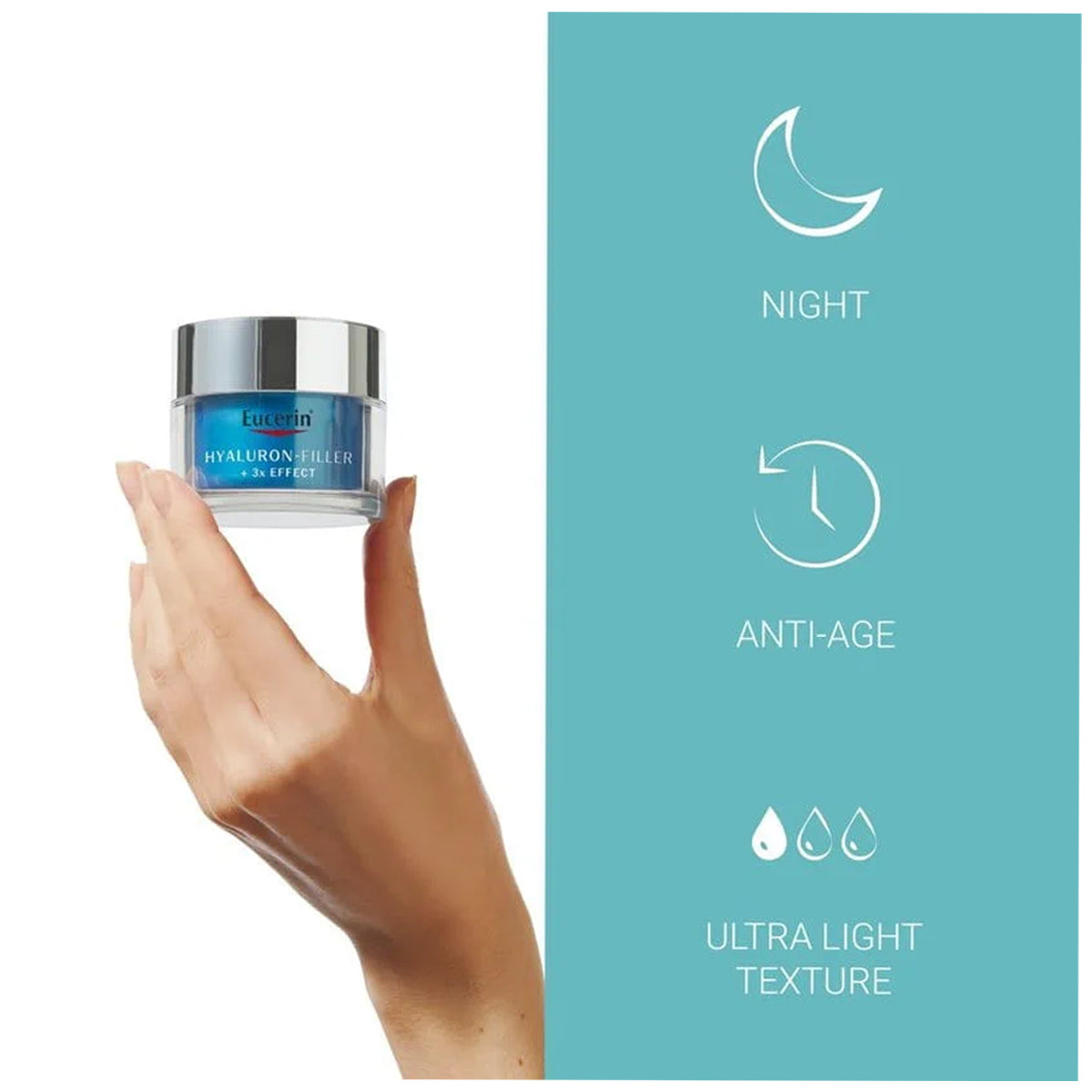 Eucerin Hyaluron-Filler Night Peeling & Serum 50ml - Anti-Aging Moisturizing Booster Cream