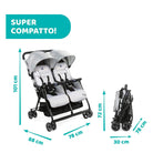 Chicco Ohlal Twin Stroller Silver Cat