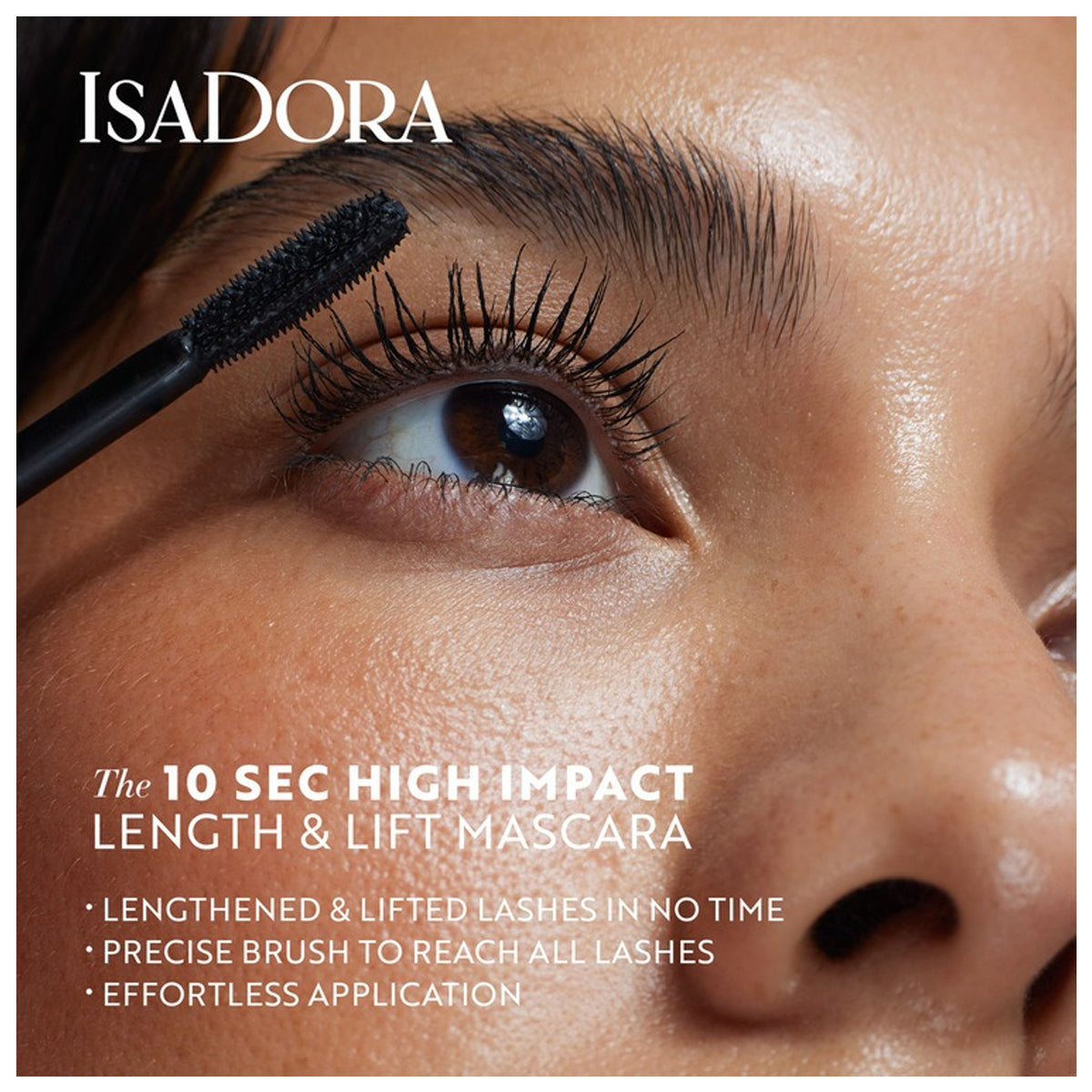 Isadora 10-Second High Impact Length & Lift Mascara - 01 Black, Volumizing and Lengthening Formula