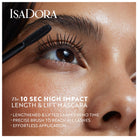 Isadora 10-Second High Impact Length & Lift Mascara - 01 Black, Volumizing and Lengthening Formula