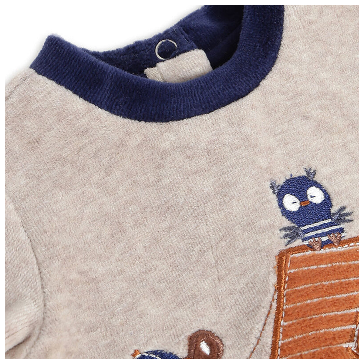 Chicco Boys Dark Blue Applique Smock with Legging 3 Months