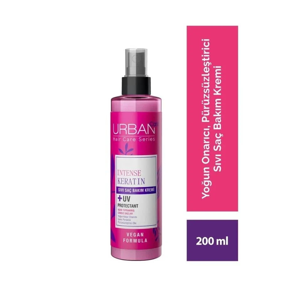 Urban Care Intense Keratin 2-Phase Leave-In Conditioner Spray 200ml for Damaged Hair Repair