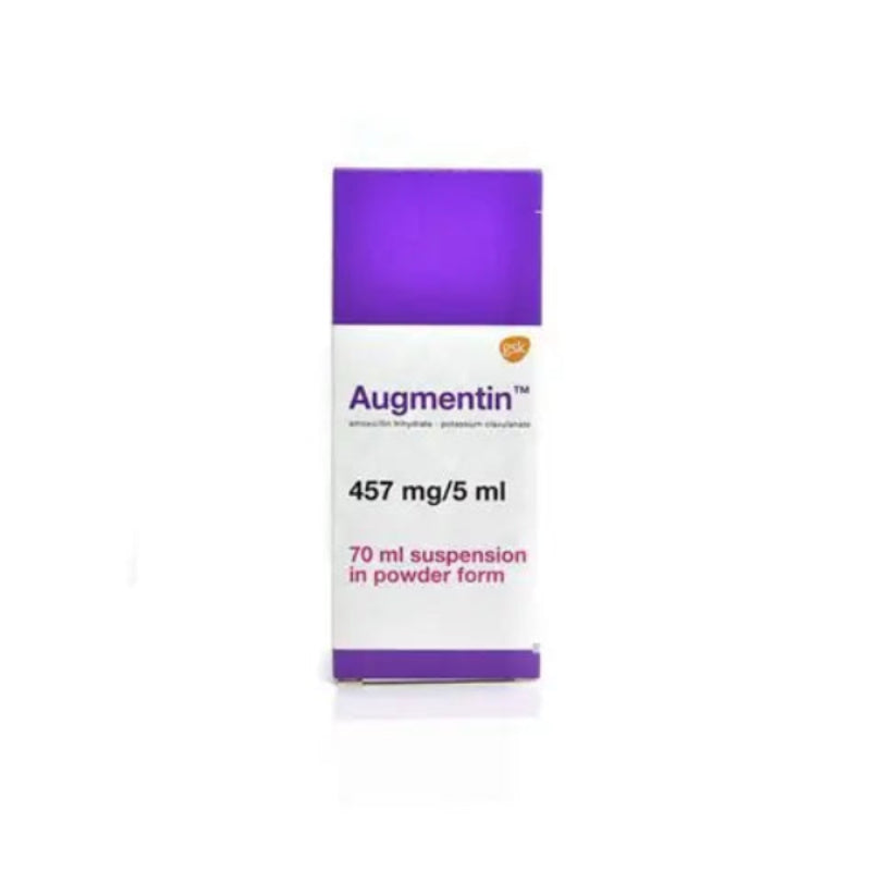 Augmentin Duo Suspension 457 mg 70 ml amoxicillin clavulanate antibiotic oral suspension