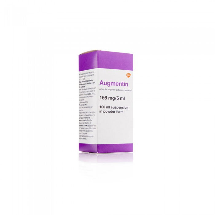 Augmentin Suspension 156 mg 100 ml amoxicillin clavulanate pediatric antibiotic oral suspension