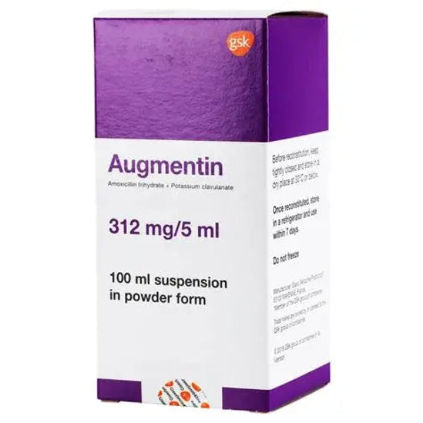 Augmentin Suspension 312 mg 100 ml amoxicillin clavulanate antibiotic oral suspension