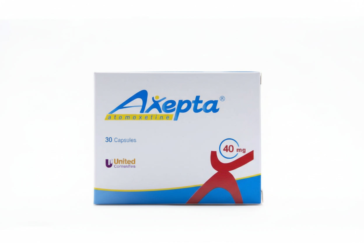 Axepta 40 mg atomoxetine 30 capsules for ADHD management