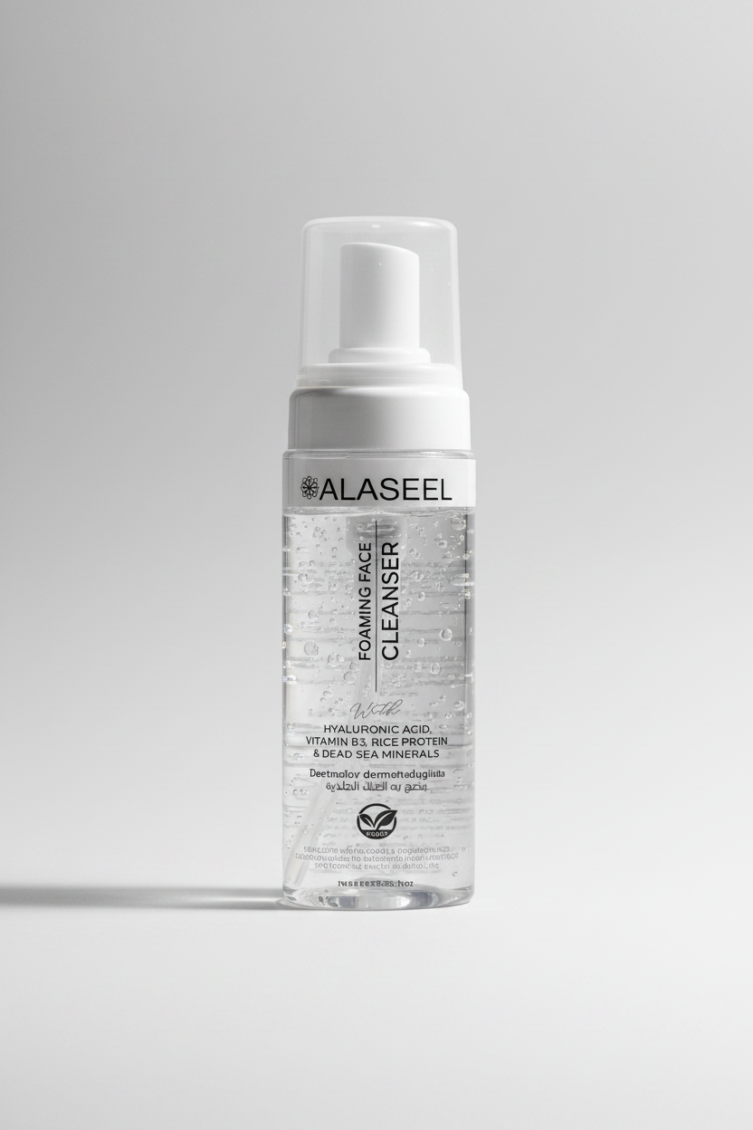 Alaseel gentle foam face cleanser hyaluronic acid niacinamide dead sea minerals deep pore cleansing Health Boutique