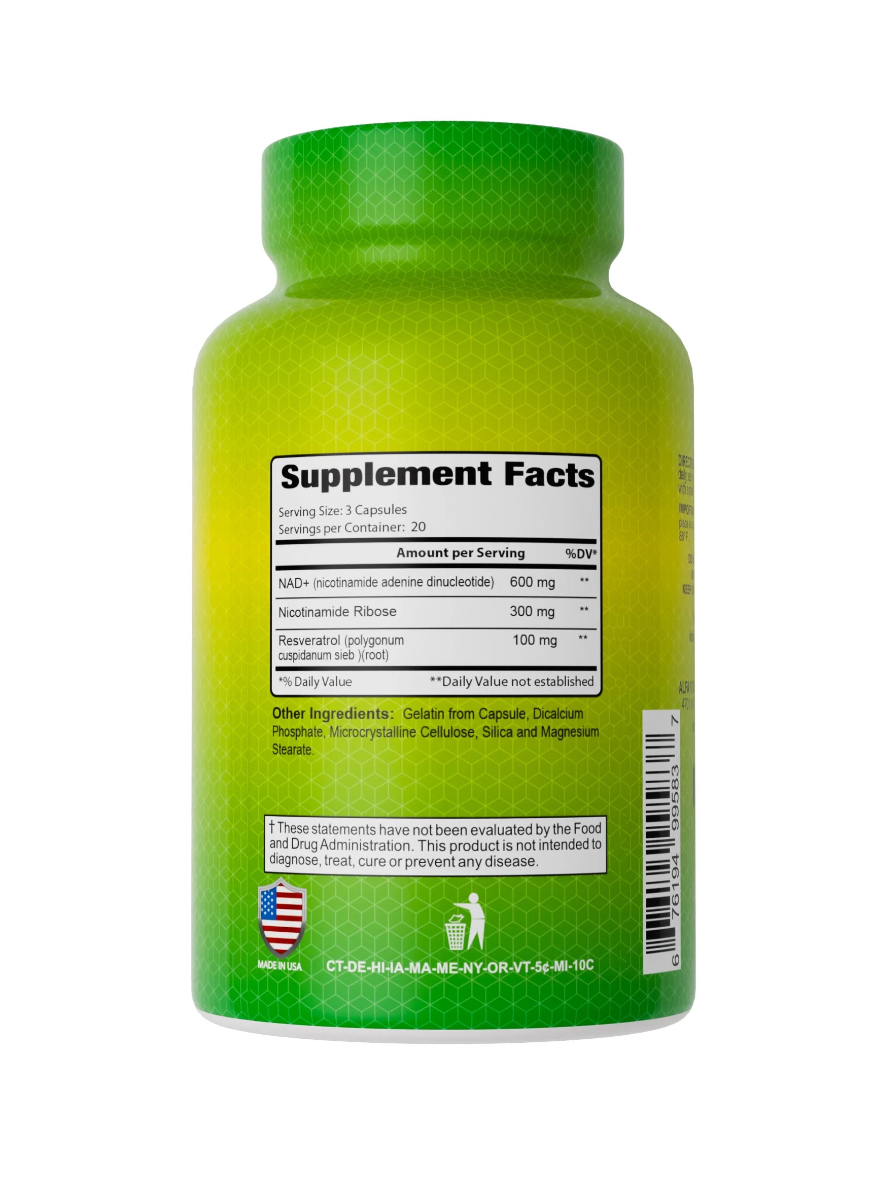 Alfa NAD+ Plus Resveratrol Jordan 60 Capsules – cellular energy, anti-aging and antioxidant support – available at HealthBoutiqueJo.com Jordan.