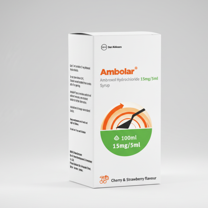 Ambolar ambroxol hydrochloride cough syrup 30 mg per 5 ml 100 ml bottle Health Boutique
