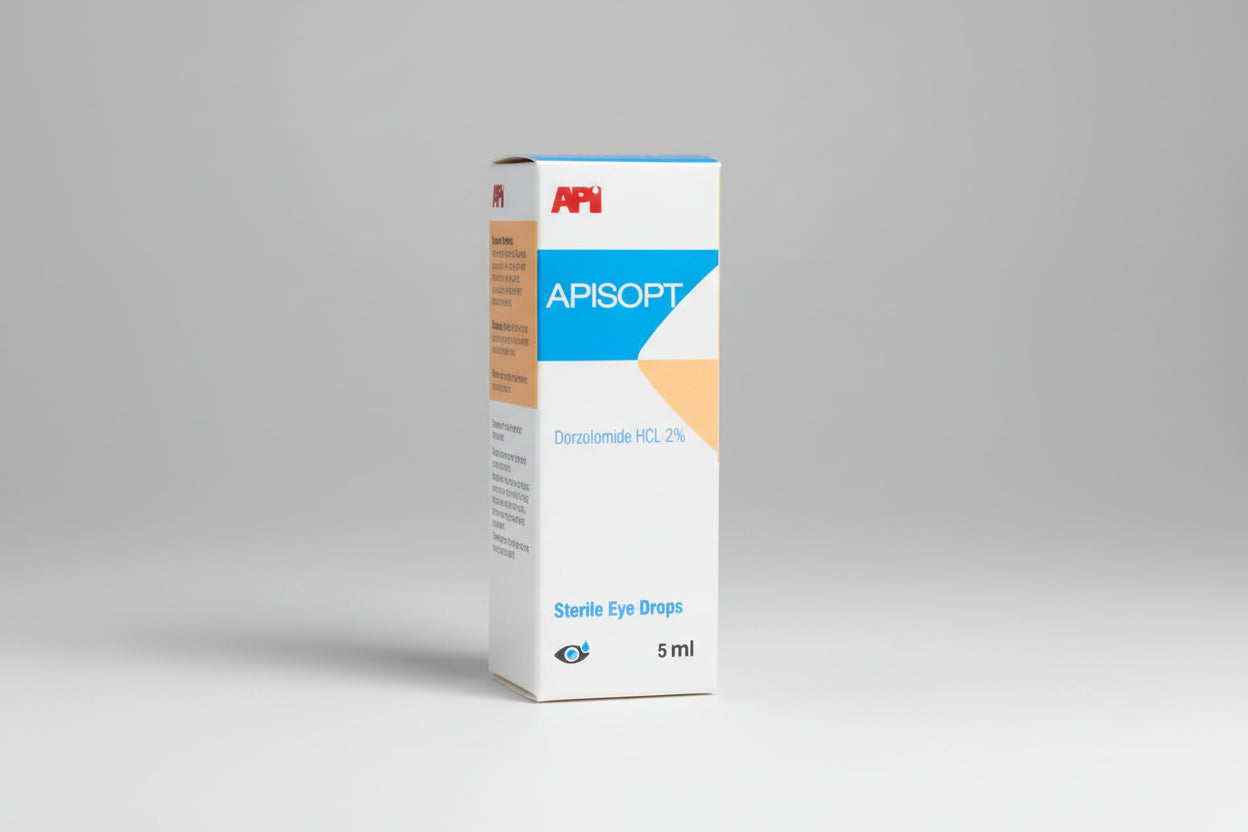 Apisopt 2% eye drops dorzolamide glaucoma high eye pressure ocular hypertension treatment eye care drops Health Boutique