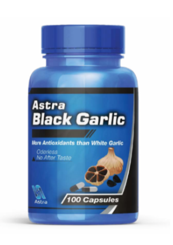Astra black garlic capsules 100 aged garlic extract heart health immunity antioxidant supplement Health Boutique