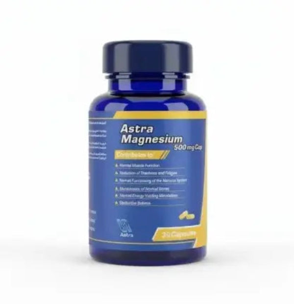 Astra magnesium 500mg capsules 30 muscle relaxation sleep nerve support mineral supplement Health Boutique