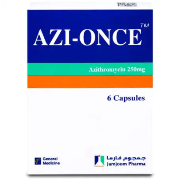 كبسولات أزي وانس® 250 ملغ (6 كبسولات) - مضاد حيوي أزيثروميسين