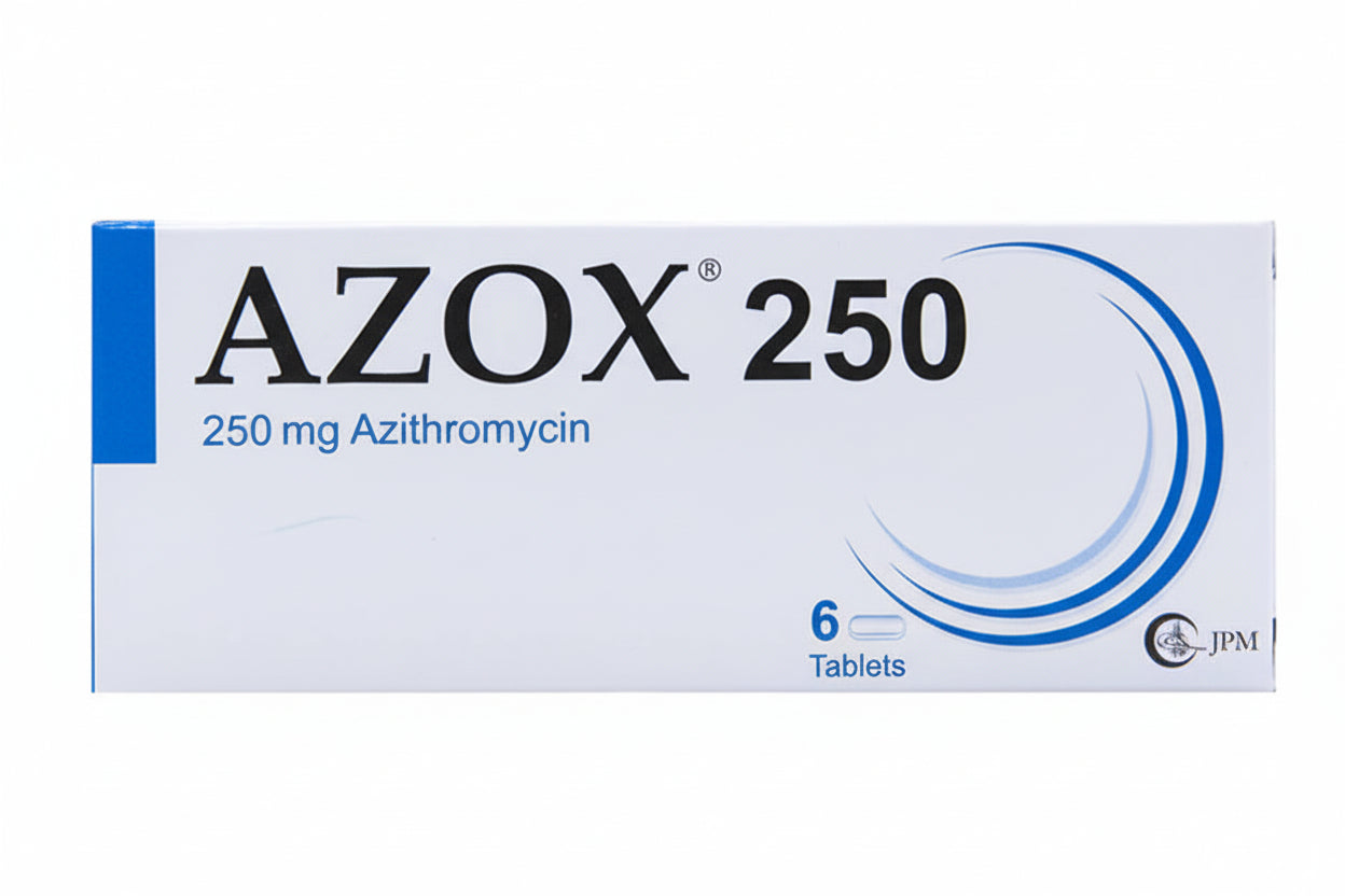 كبسولات أزوكس® 250 ملغ (6 كبسولات) - علاج بالمضادات الحيوية أزيثروميسين