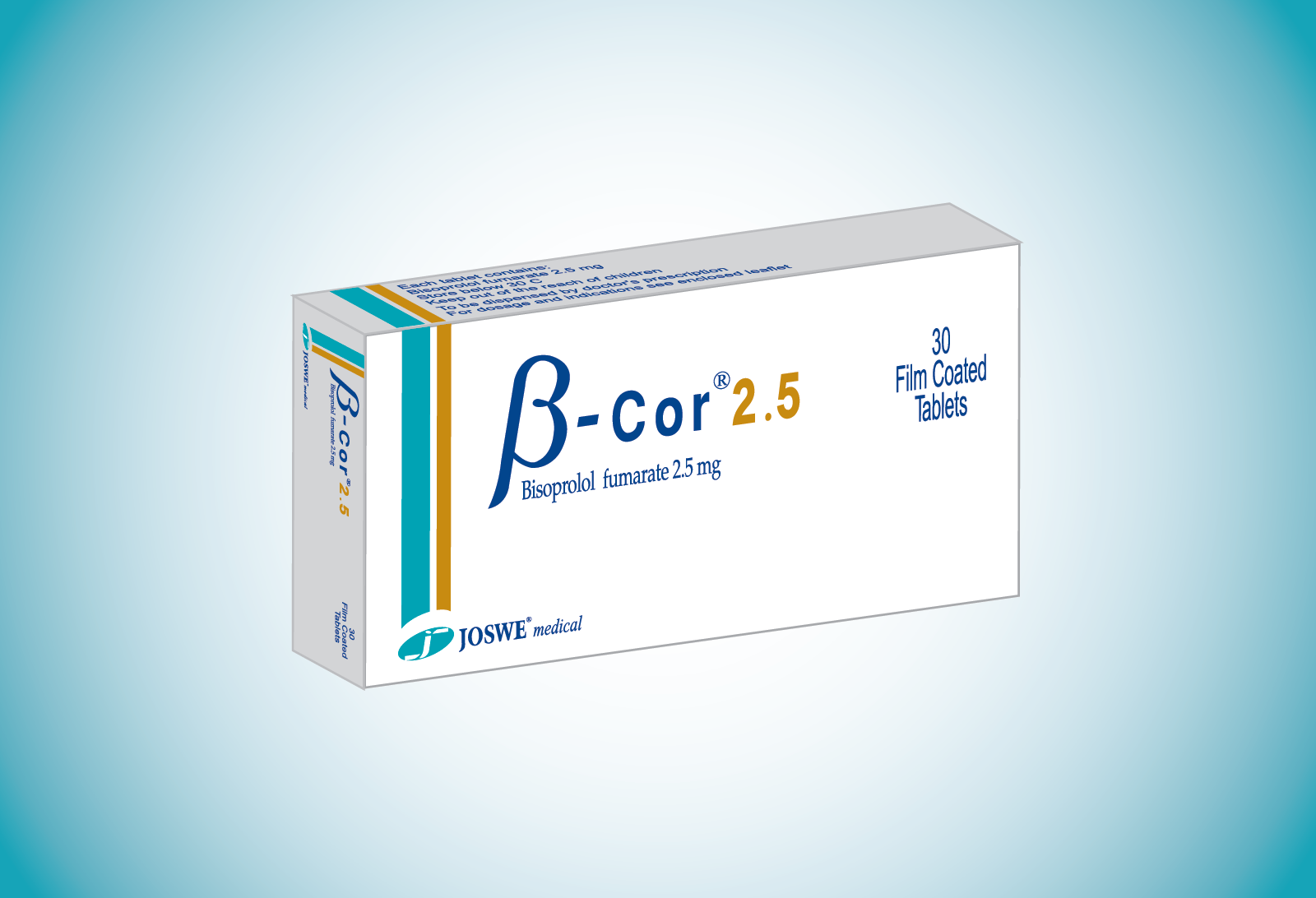B Cor 2.5 mg 30 tablets bisoprolol beta blocker blood pressure medication
