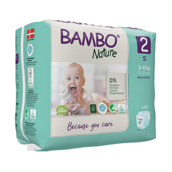 Bambo (Size 2, 3-6 Kg, 30 Nature Diapers)