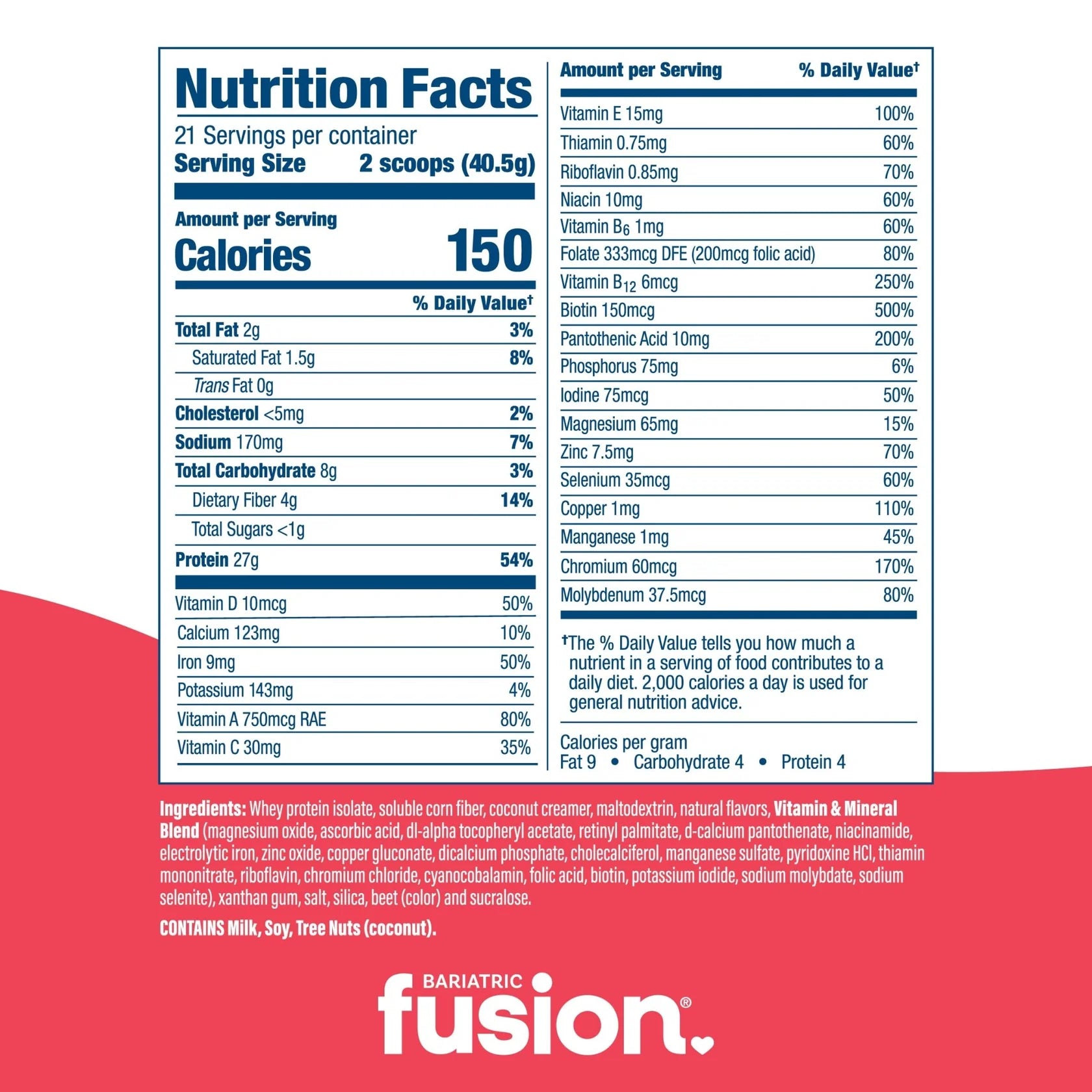 Bariatric Fusion Strawberry Banana High Protein Meal Replacement 881 g with 27 g protein Health Boutique