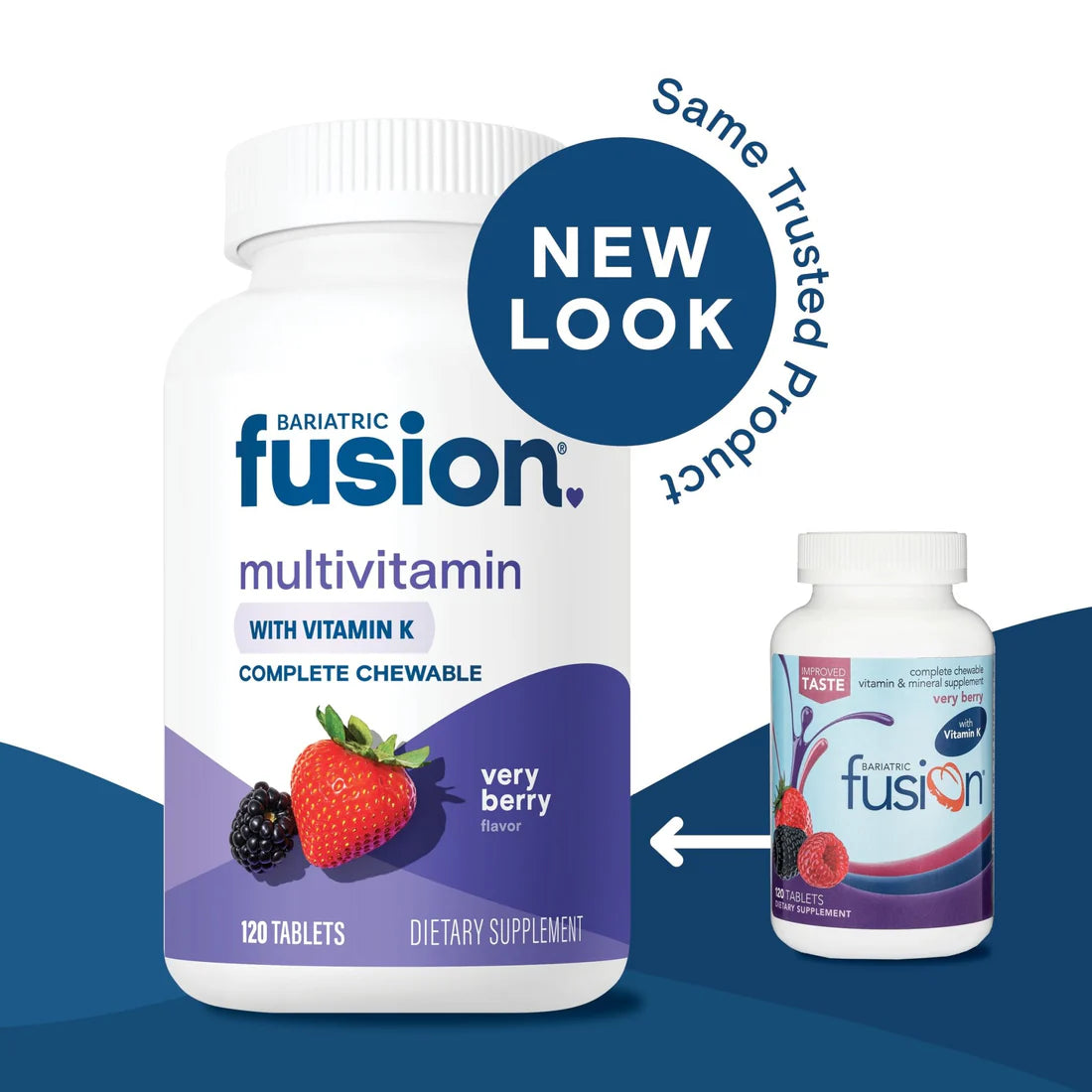 Bariatric Fusion Very Berry Complete Chewable Multivitamin with Vitamin K comprehensive bariatric nutrition 120 tablets Health Boutique