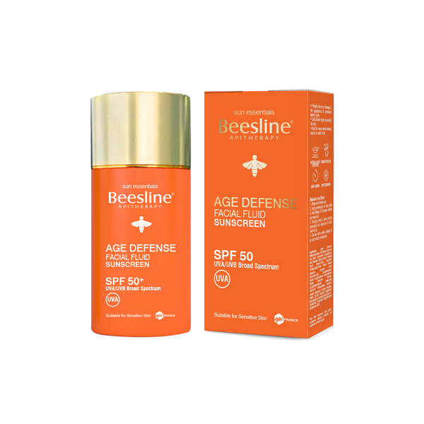 Beesline Age Defense facial fluid sunscreen SPF50 anti aging broad spectrum protection Health Boutique