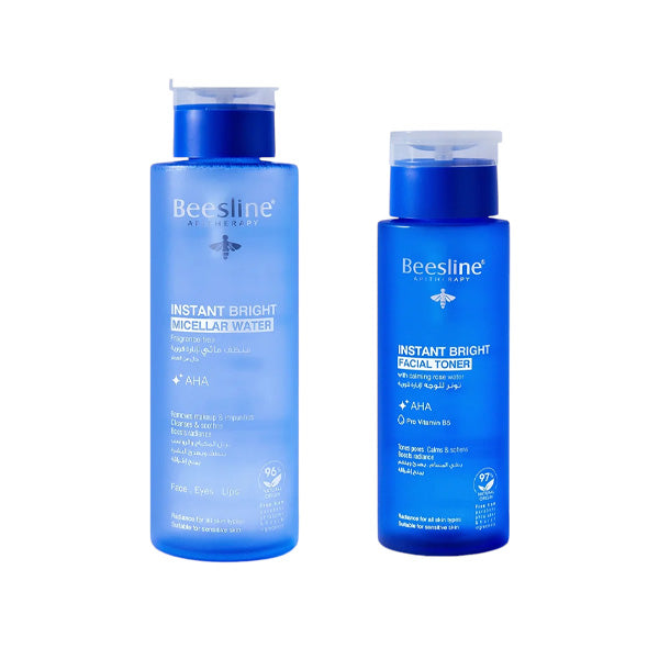 Beesline instant bright micellar water and facial toner duo skincare set Health Boutique